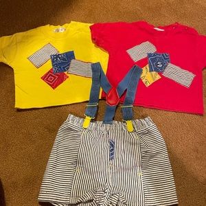 3 piece Offspring Suspender Short Set 18 to 24 m